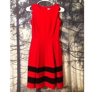 Calvin Klein Red & Black Dress